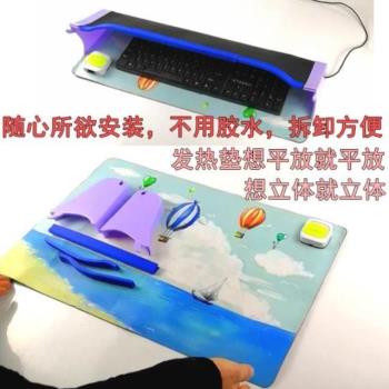 發熱窩罩鍵盤暖風!桌上暖手取暖器電腦桌墊鼠標鼠標套辦公室加熱