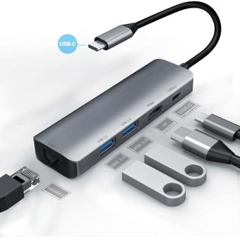 適用於中興W202DS雲電腦Type-C擴充套件塢W200DS/W201DS/W205DS拓展塢USB3.0分線器U盤hdmi網口轉接頭帶pd充電