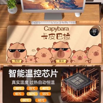 加熱鼠標墊辦公室電腦桌面暖桌墊兒童學生寫作業暖手神器2024冬季新款石墨烯發熱桌墊冬天取暖鍵盤墊2345