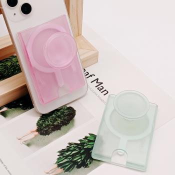 氣囊磁吸卡包magsafe支架透明適用蘋果iphone16promax手機殼卡套15可插身份證14pro公交門禁超強磁吸附背貼13