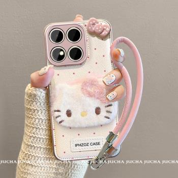 適用小米14手機殼網紅新款秋冬xiaomi13全包矽膠14pro高階感可愛xm13por的保護套時尚女鏡頭防摔毛絨Kitty貓