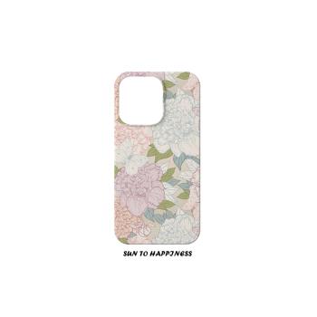 原創設計復古風小清新插畫適用蘋果16PROMAX手機殼菲林iphone15plus14pro13mini日韓藝術花園磨砂全包大孔INS