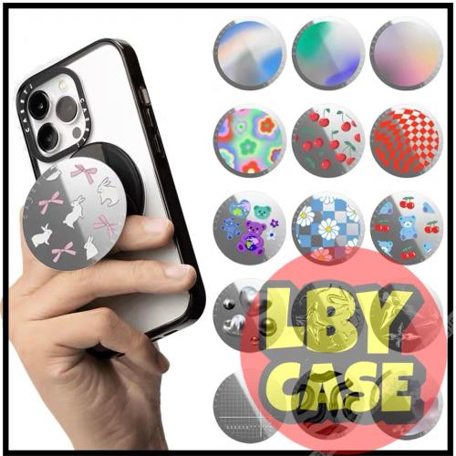 原版啪嗒鏡面亞克力圓形支架適合磁吸鏡面卡通折疊旋轉手機桌面