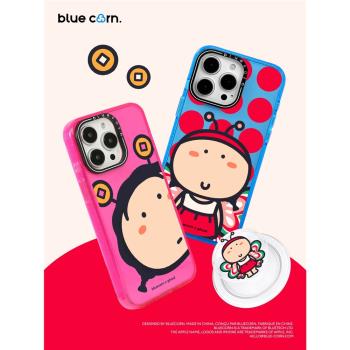 【bluecorn】藍色苞米聯名ghost小蔻 發財了嘛適用於iPhone 16 15 14 PRO MAX magsafe磁吸防摔手機殼保護套