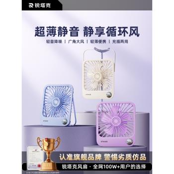 2025桌面小風扇超靜音迷你便攜式辦公室桌上大風力隨身可折疊手持usb充電風扇小型學生宿舍床上十葉電風扇女