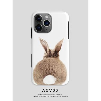 Acvoo新款萌寵兔子簡約iPhone16Promax適用於12雙層15P全包手機殼14