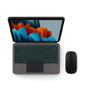 AJIUYU 適用三星Galaxy Tab S7智慧藍牙鍵盤11英寸SM-T870一體式無線觸控鍵盤三星tab s7平板背光鍵盤保護套