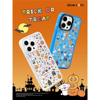 【bluecorn】藍色苞米原創萬聖節狂歡Halloween適用iPhone 16 15 14 13 PRO MAX magsafe鏡面磁吸防摔手機殼
