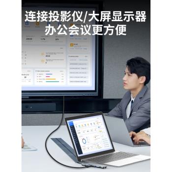 優聯拓展塢Typec擴充套件USB分線器hub集線器雷電4HDMI投屏多介面網線轉換器轉接頭適用於筆記本電腦iPad平板手機