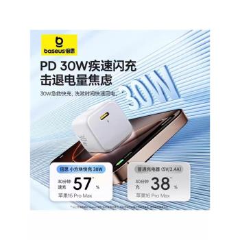倍思30w小方塊折疊便捷適用蘋果充電器16充電頭pd快充typec插頭iPhone15Promax手機ipad數據線14套裝新款迷你
