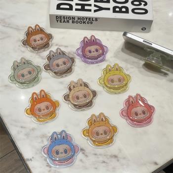 趨冉 趣味彩色labubu超火MagSafe磁吸支架卡通男女新款伸縮手機氣囊支架指環扣強力吸附狂甩不掉便攜式桌面款