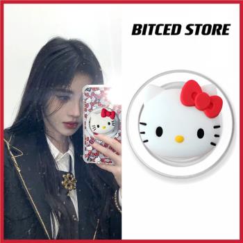 適配泡泡騷趙露思同款矽膠Hellokitty貓手機氣囊磁吸支架MagSafe