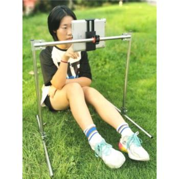 雙機位床上躺著玩手機iPad懶人支架可伸縮升降平板電腦床頭神器