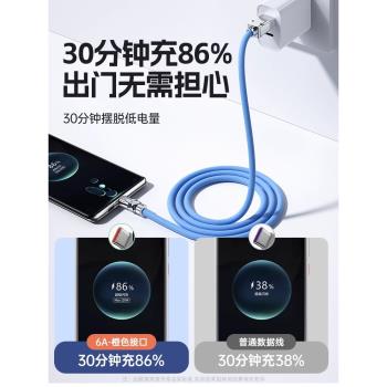 能適typec數據線120W快充6A適用小米紅米12/11/10/9s充電器線k50/K60閃充安卓手機note7車載pro加粗機客線
