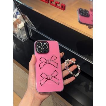 EVENSHOW2024秋冬新款鑲鉆手機殼帶掛繩鏈條適用於蘋果iPhone15promax14/13超好看防摔保護套女神氣質高階感