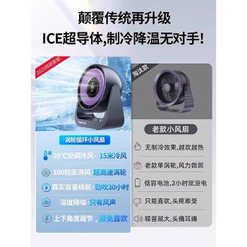 2025年新款小風扇桌面超強力小風扇靜音辦公室桌上充電學生電扇製冷空調迷你臺式便攜式風扇小型宿舍usb工位