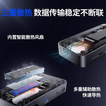 ORICO奧睿科typec拓展塢帶網口轉接器桌面M.2硬碟盒擴充套件儲存電腦usb插頭多口擴展器適用macbook筆記本手機