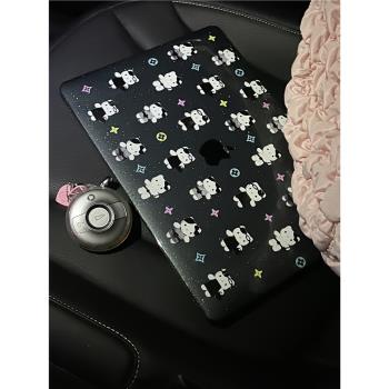 汪三歲「Kitty暴富」滿天星黑透MacBook保護殼air殼pro蘋果筆記本2024款M3/M2/14寸黑色M4