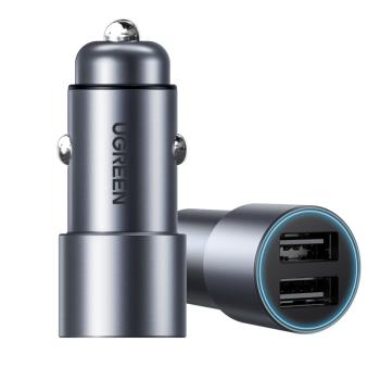 綠聯車載充電器3口一拖二2點煙器汽車快充USB通用平板手機車充12V
