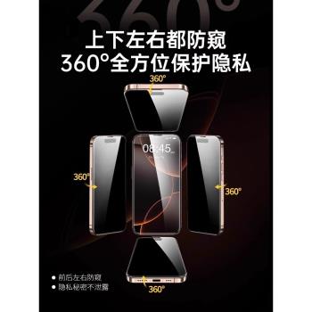 [新360度全黑防窺膜]宗博適用蘋果16Promax防窺鋼化膜iphone15/13防偷窺16pro手機膜14新款12貼膜11全屏plus
