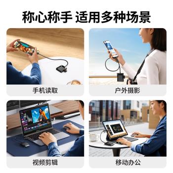 綠聯讀卡器四合一萬能cf/sd卡/ms/tf記憶體多合一轉換器ccd外接u盤