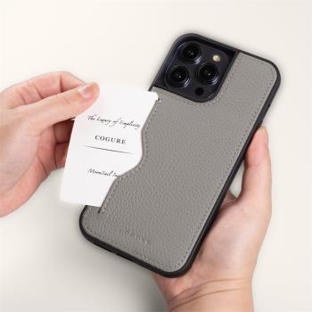 COGURE珂古利適用iphone13手機殼15promax新款蘋果14奢華真皮創意卡套一體12商務高階感荔枝紋牛皮男女情侶