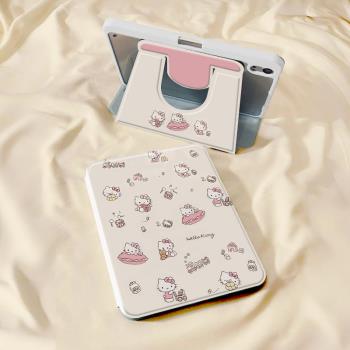 悠閑KT貓適用oppopad3保護殼pad3pro新款oppopadair2平板套360°旋轉一加OnePlus Pad Pro亞克力帶筆槽小清新