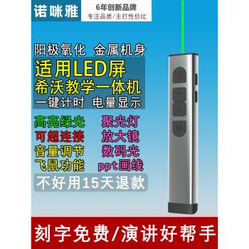 【高亮綠光】諾咪雅X8金屬翻頁筆大功率希沃白板led液晶屏教師用多功能聚焦放大翻頁器ppt遙控筆上課投影筆