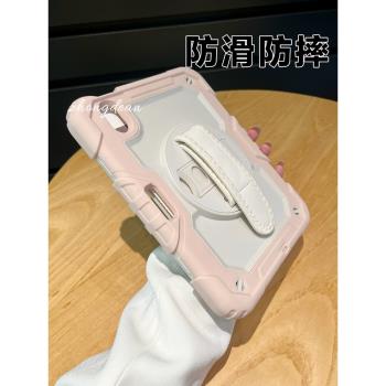 360旋轉腕帶支架適用蘋果ipad10平板保護殼air6全包air5防摔pro11寸粉色13寸mini6硬殼mini7矽膠兒童10.2寸