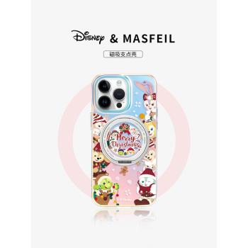 MASFEIL × 聖誕星黛露適用蘋果16Promax手機殼新款ip14磁吸帶支架iPhone15Pro套支點冬天Lo5可愛13pm全包女