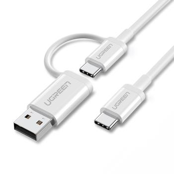 綠聯ctoc數據線type-c公對公轉A手機電腦筆記本雙頭pd快充線USBC