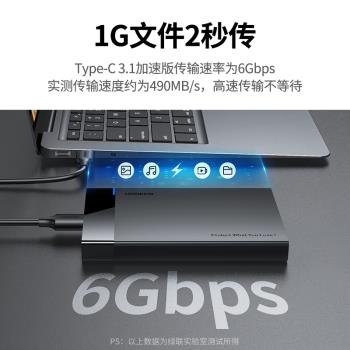 綠聯移動硬碟盒2.5英寸外接usb3.0/3.1type-c外接臺式機讀取保護