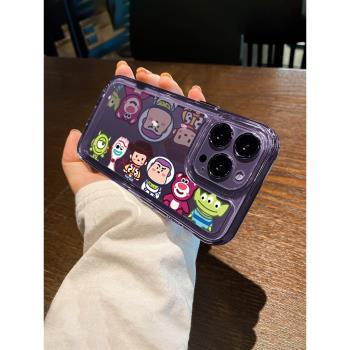 適用iPhone15pro手機殼新款蘋果16promax透明殼14pro高階感女款16plus卡通小隊13男ip12情侶男11防摔矽膠套