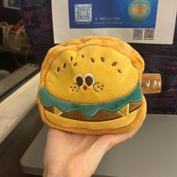 漢堡包旅行收納包拍立得相機包卡通可愛漢堡包手拎收納包補妝包