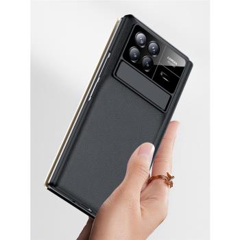 電鍍適用於小米MIXFold4皮套手機殼Case手機殼支架超薄休眠息屏保護殼小米mix fold32手機殼保護套磁吸支架