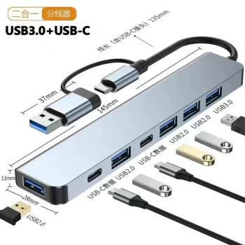 usb讀卡器集分線擴展器HDMI高畫質轉接頭多口typec筆記本電腦帶網口