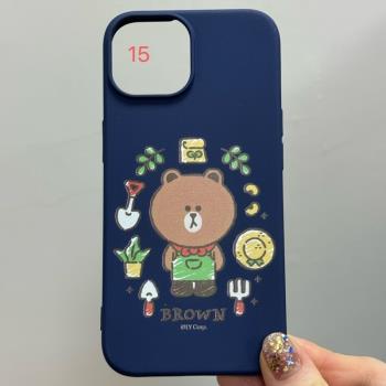 【特價撿漏】LINE FRIENDS布朗熊田園適用於iPhone15軟殼蘋果14防摔保護套手機殼13pro卡通可愛手機保護殼max
