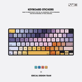 IDECAL筆記本貼紙適用於蘋果22款MacBookpro13鍵盤貼創意Pro14Air13鍵盤貼蘋果電腦16寸15寸鍵盤貼膜保護