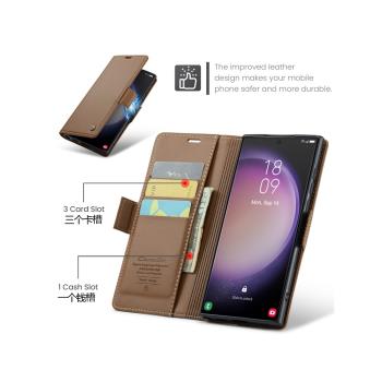 Samsung適用三星S23ultra手機殼真皮S22翻蓋式S23u皮套高檔S23+原裝保護套Note20ultra外殼S24新款S20男女FE