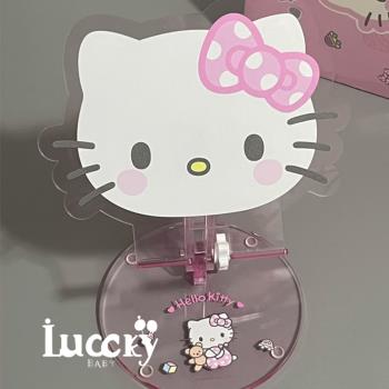 HelloKitty手機支架桌面新款亞克力平板可愛多功能便攜伸縮懶人架
