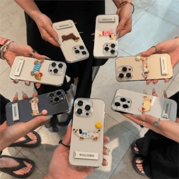 使用蘋果16手機殼iphone16promax新款15plus帶支架14超薄無邊框13夏天透明可愛12小眾高階感11防摔保護套玲