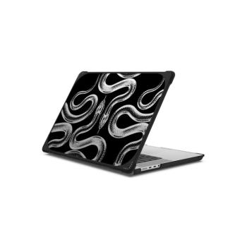 CASETiFY黑底透明大王蛇適用蘋果MacBook Pro13/14/15/16寸電腦筆記本保護殼Air防摔套2022-2024款時尚潮牌殼