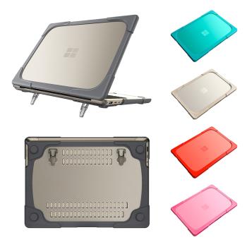 適用SurfaceLaptop7/4/5保護殼13.3 15英寸微軟筆記本電腦1868/1951帶支架腳防摔套Go2 12.4寸商務風保護硬殼
