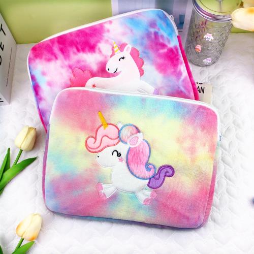 獨角獸毛絨ipad包刺繡11寸筆記本ipad內膽保護套小清新少女心平板