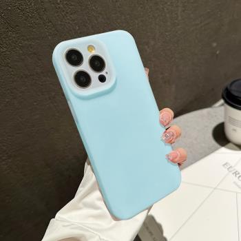 進口矽膠適用iphone16pro手機殼新款蘋果15promax鏡頭全包軟殼14pro超薄防摔13小眾高階感13純色簡約真液態12