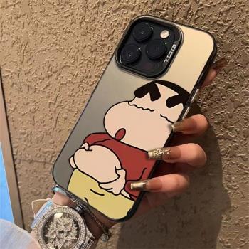蠟筆小新iphone16promax手機殼新款15pro大肚子創意14pm卡通動漫13全包12防摔11適用蘋果16pro個性xs可愛plus