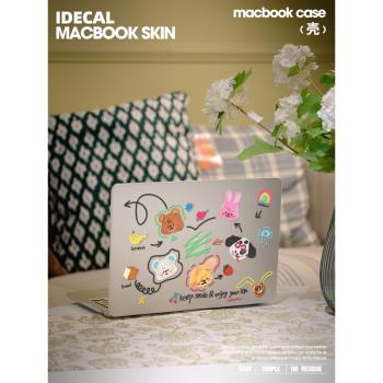 原色工場適用macbook保護殼macbookair保護套macbookpro保護套M2蘋果電腦保護套筆記本電腦殼14可愛13.6可愛