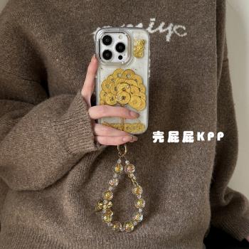 殼屁屁KPP金幣發財樹ins韓系14適用16pro蘋果16ProMax手機殼iPhone16/13軟15Promax透明滴膠手提保護套