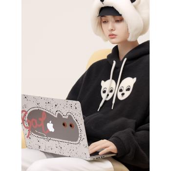 HLMT/適用於macbook保護殼M4蘋果M1筆記本16電腦13寸保護套macbookair15透明macbookpro14磨砂M3可愛矽膠軟m2