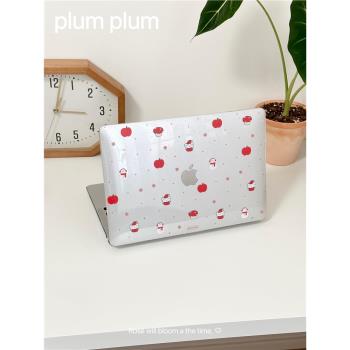 plum雪人紅蘋果適用air13保護殼套蘋果筆記本Macbookpro14寸電腦pro16透明外殼薄